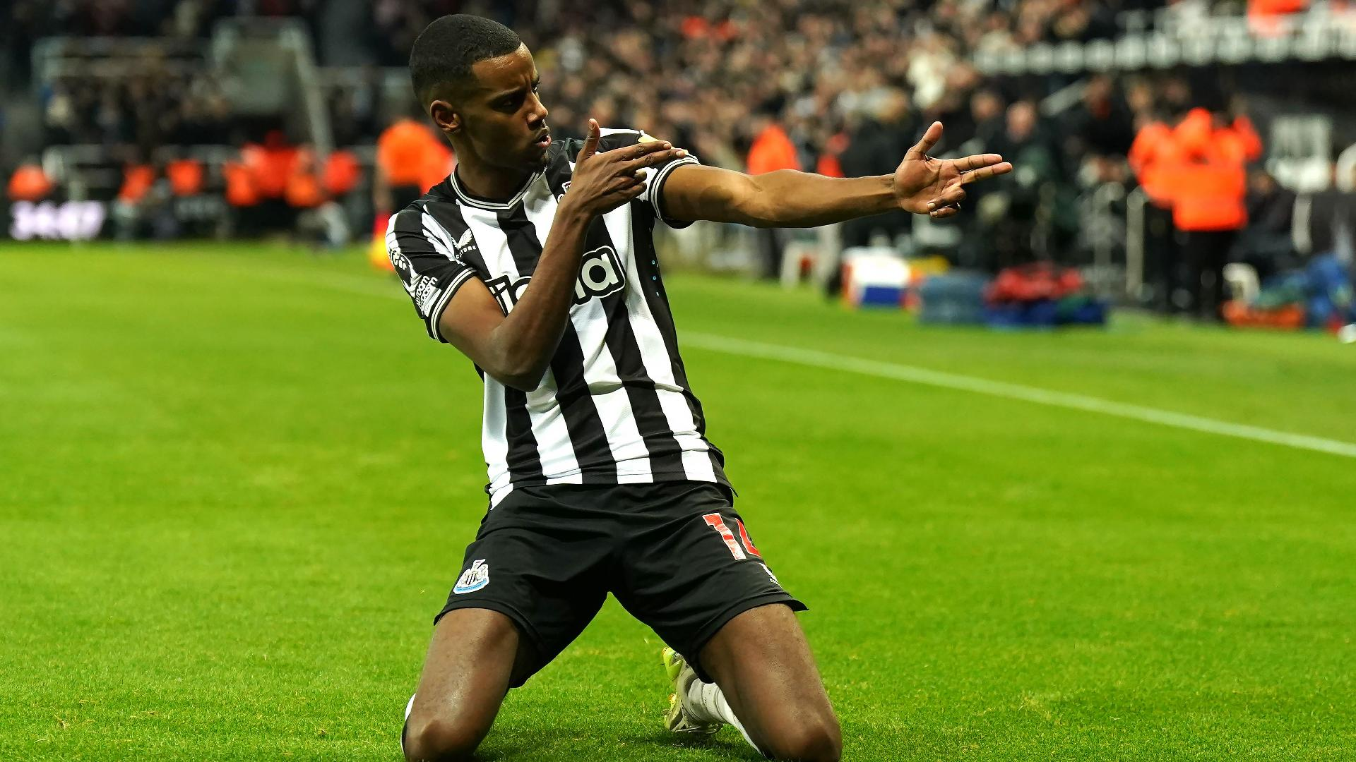 Newcastle United’s Alexander Isak celebrates. - PA