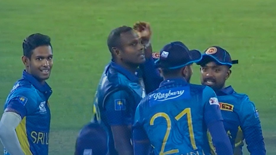 Sri Lanka players during their 1st T20I cricket match against Bangladesh in Sylhet. - SLC