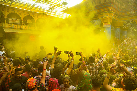 Holi at Dwarkadhish Temple in Mathura