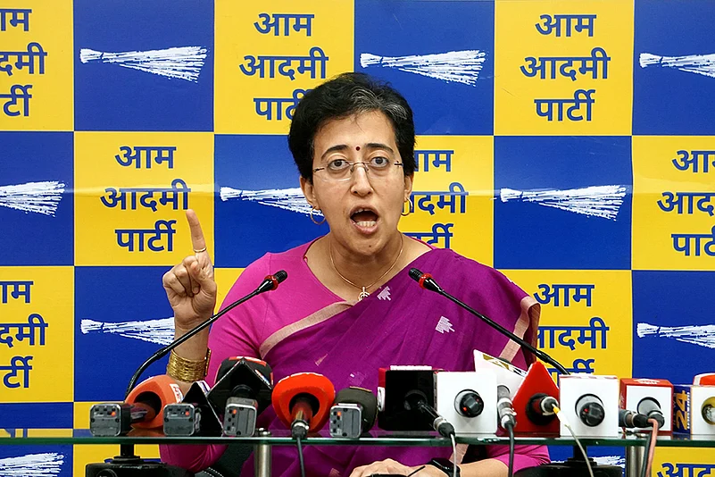 Atishi addresses media