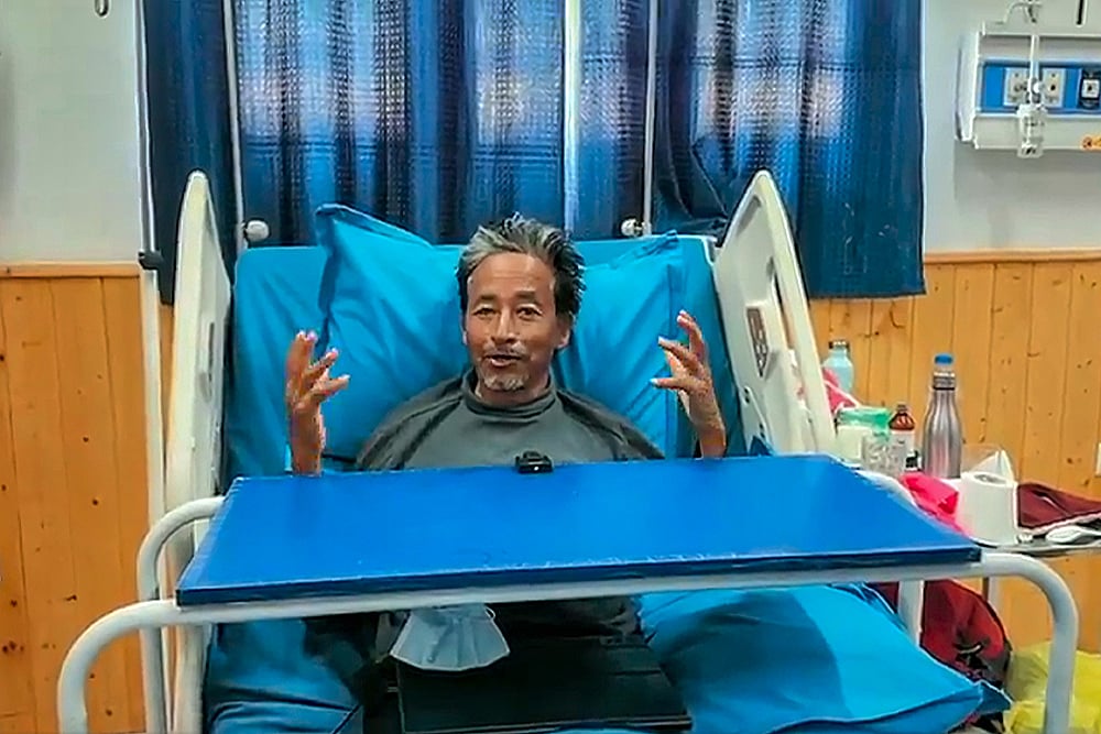 | Photo: PTI : Sonam Wangchuk at hospital