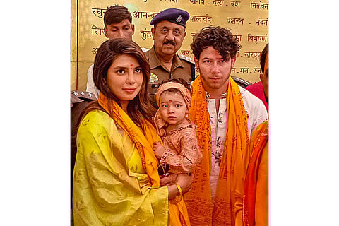 Priyanka Chopra and Nick Jonas at Ram Temple