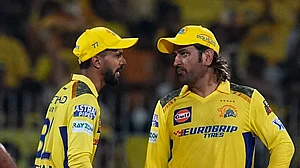 PTI Photo/R Senthilkumar : Chennai Super Kings' Captain Ruturaj Gaikwad with MS Dhoni during the Indian Premier League (IPL) 2024 cricket match between Chennai Super Kings and Royal Challengers Bengaluru at MA Chidambaram Stadium, in Chennai.