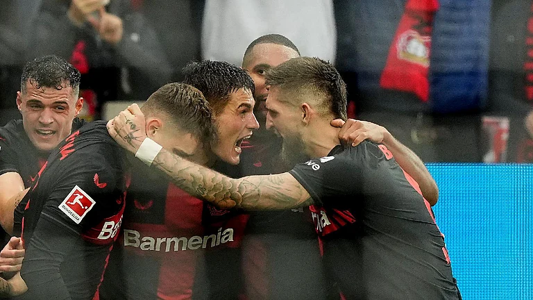 Patrik Schick grabbed a dramatic winner for Bayer Leverkusen.
- (Martin Meissner/AP)