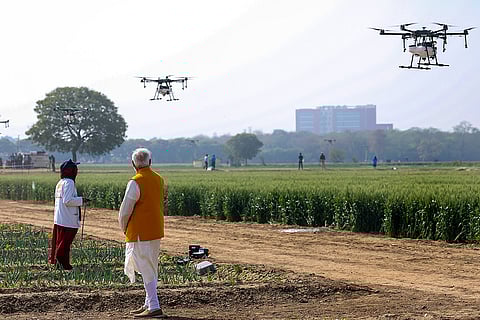 PM Modi witnesses drone demonstration
