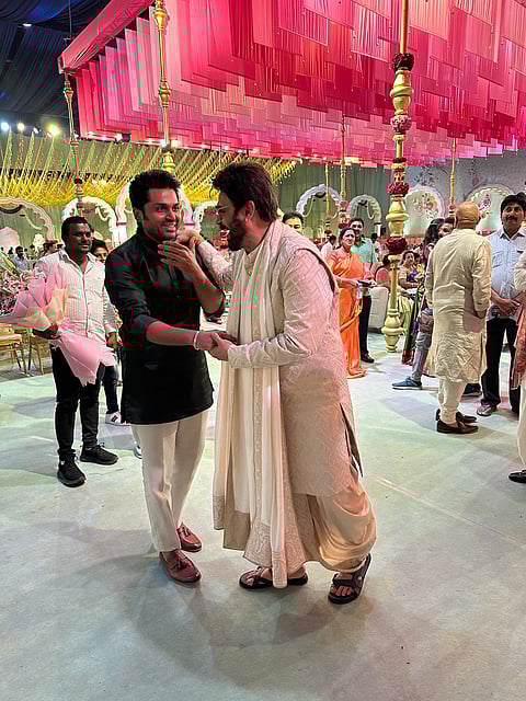 Karthi at Hayavahini and Nishanth's wedding