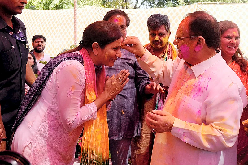 Holi celebrations at JP Naddas residence