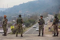 Photo: PTI : Security in J&K for PM visit