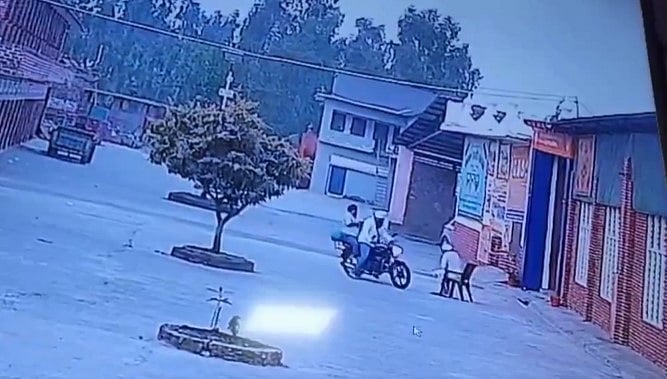 PTI : In the CCTV footage the dera chief could be seen sitting on a chair at around 6:30 am in the premises when two bike-borne assailants arrived and fired at him.

