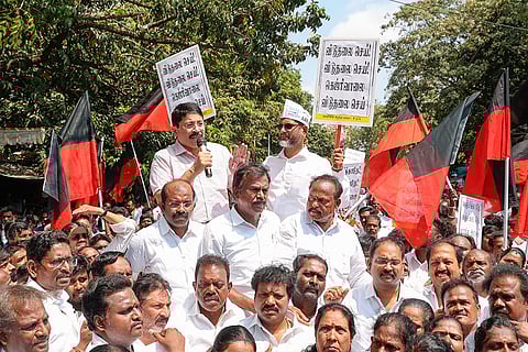 Protest in solidarity with Kejriwal