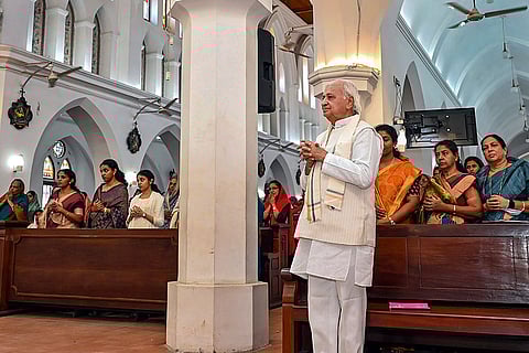 Arif Mohammad Khan visits church