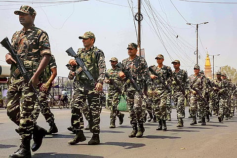 Flag march in Bhopal
