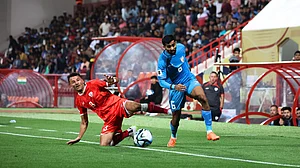 AIFF : Action from the India vs Afghanistan, FIFA World Cup 2026 qualifying match in Abha, Saudi Arabia on Friday (March 22, 2024).