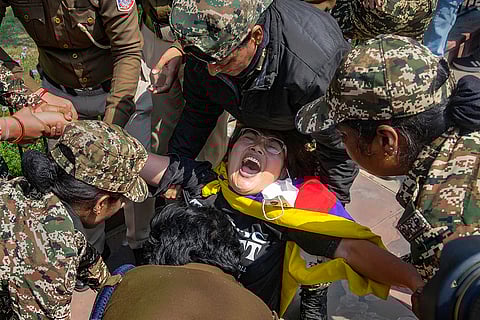 Tibetan protest in Delhi