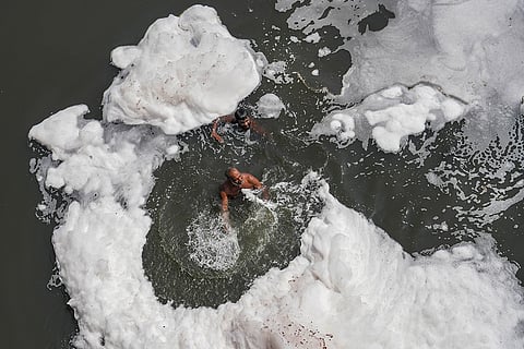 Polluted Yamuna river