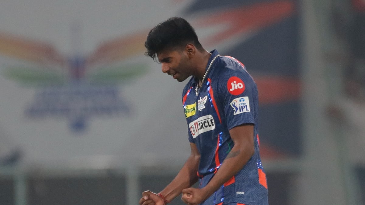 Lucknow Super Giants' Mayank Yadav celebrates the dismissal of Punjab Kings' Jitesh Sharma during the Indian Premier League match between Lucknow Super Giants and Punjab Kings in Lucknow. - AP Photo/Pankaj Nangia