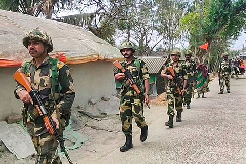 Route march at Sandeshkhali