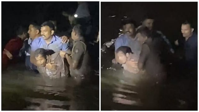 Maharashtra: Mentally Unstable Man Hides In Mud Pond After Killing 2, Cops Pull Him Out | WATCH  

