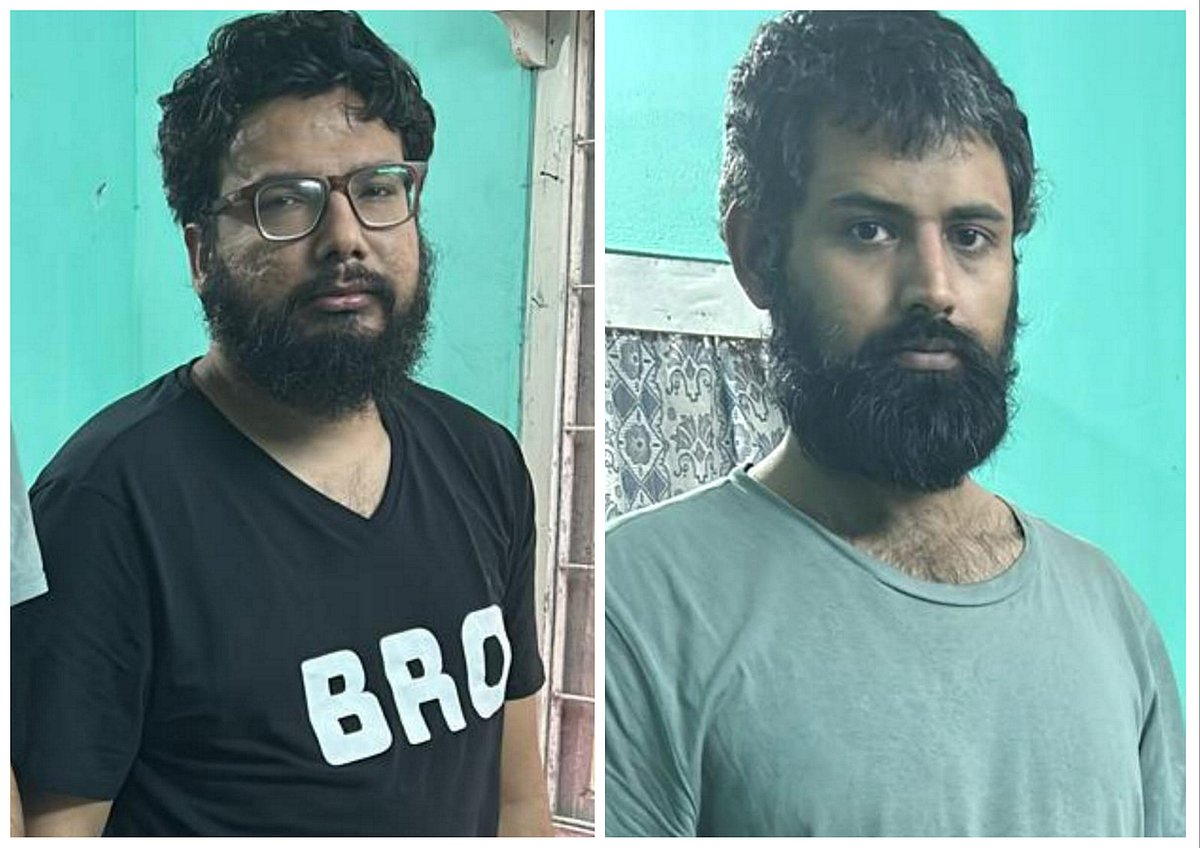 PTI : L: Alleged ISISI India head Haris Farooqi alias Harish Ajmal Farukhi | R: Anurag Singh alias Rehan of Panipat, associate of ISIS's alleged India head Haris Farooqi