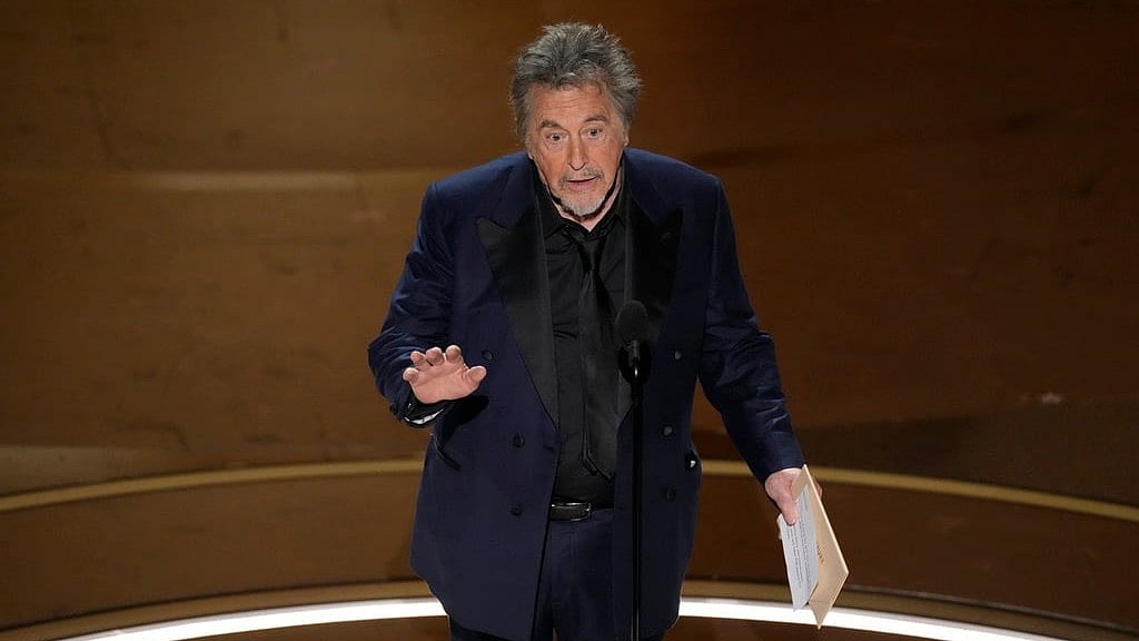 Chris Pizzello : Al Pacino presents the award for best picture during the Oscars on Sunday, March 10, 2024, at the Dolby Theatre in Los Angeles