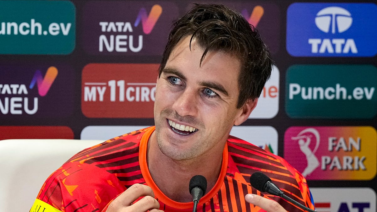 Sunrisers Hyderabad captain Pat Cummins addresses the media on the eve of their IPL 2024 match against Kolkata Knight Riders at Eden Gardens, Kolkata. - PTI