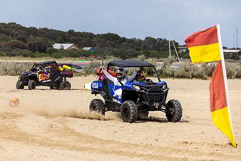 Daniel Ricciardo, Yuki Tsunoda, Max Verstappen and Sergio Pérez