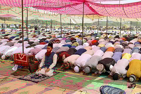 Muslims offer Friday prayers