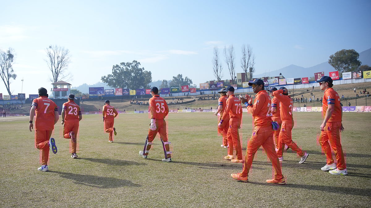 (Photo: X|Cricket Netherlands)  : The Netherlands national cricket team in action.