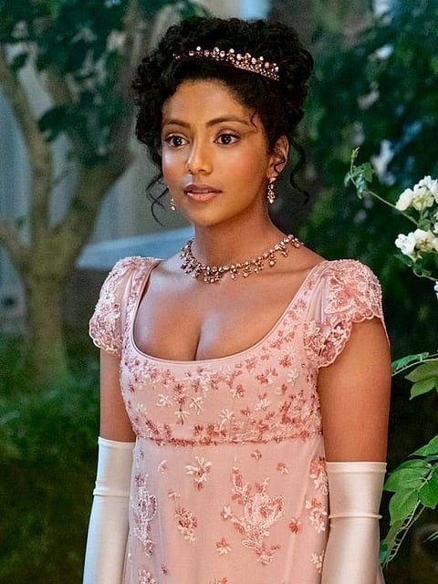 Charithra Chandran as Edwina Sharma in Bridgerton.