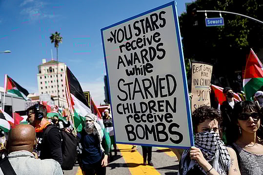 US: Demonstration Against Israel's War In Gaza At Oscars