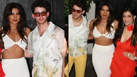 Priyanka Chopra and Nick Jonas at Mannara Chopra's birthday party