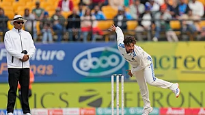 Ashwini Bhatia : India's Kuldeep Yadav bowls on the first day of the fifth and final test match between England and India in Dharamshala, India, Thursday, March 7, 2024.