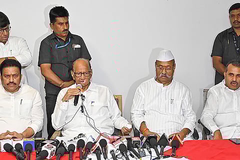 Pawar addresses press