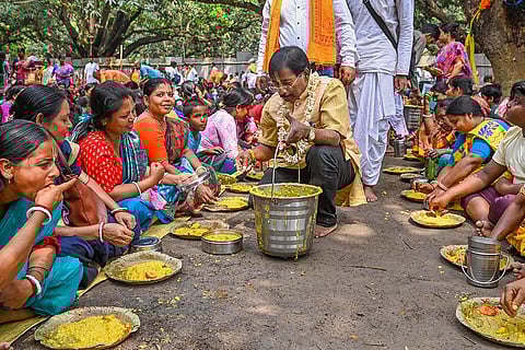 BJP candidate Jagannath Sarkar at religious congregation