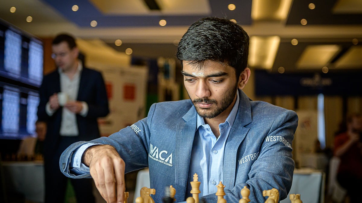 X (@PragueChess) : Not losing heart, D Gukesh (in pic) fought on relentlessly and R Praggnanandhaa faltered as he missed a winning manoeuvre on the 37th move.
