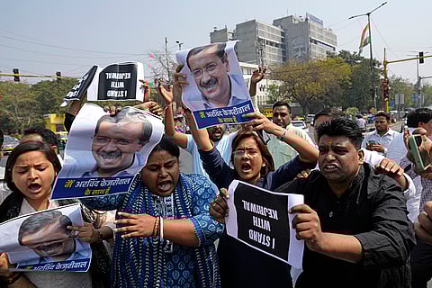 AAP Protest over Kejriwal's arrest