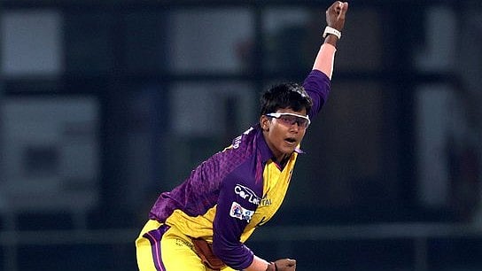 Warriorz's Deepti Sharma celebrates her first hat-trick in the group stage match against Delhi Capitals in the Women's Premier League 2024, on March 9, Saturday.  - (Photo: X| UP Warriorz) 