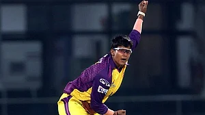 (Photo: X| UP Warriorz) : Warriorz's Deepti Sharma celebrates her first hat-trick in the group stage match against Delhi Capitals in the Women's Premier League 2024, on March 9, Saturday.