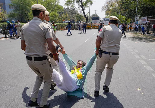 Delhi Police Beefs Up Security Ahead Of AAP's Protest Against Kejriwal's Arrest