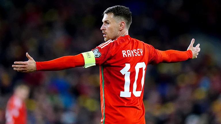 File photo of Aaron Ramsey in action for Wales. - | Photo: PA/David Davies via AP