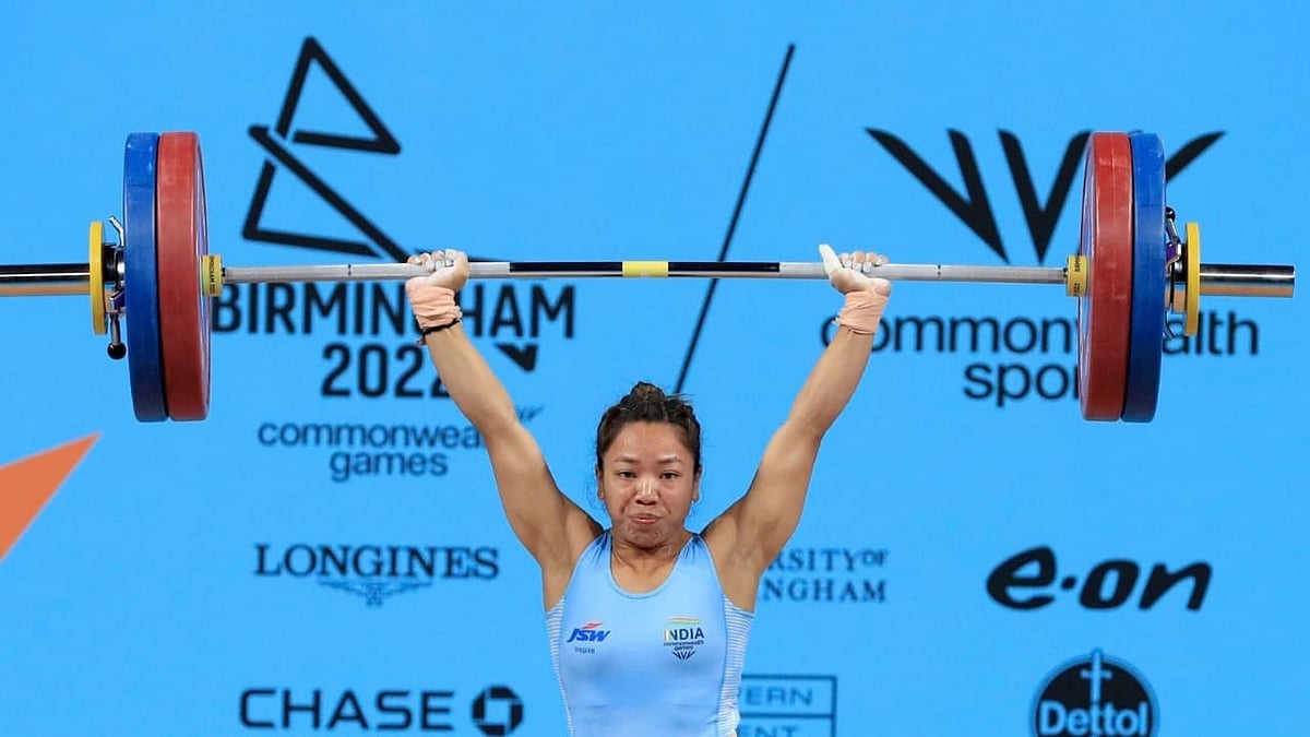 Photo: X/ @dbmahadik : Saikhom Mirabai Chanu will be participating in competitive sports after nearly six months.