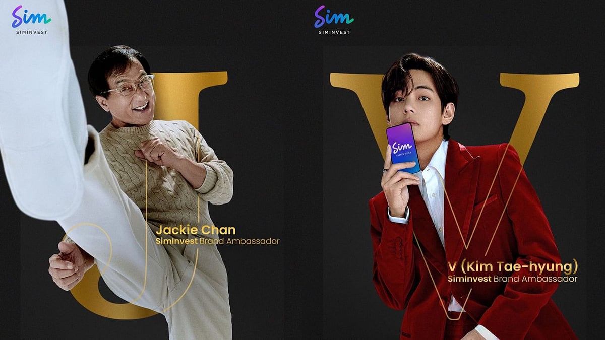 Instagram : Jackie Chan and Kim Tae-hyung for SimInvest