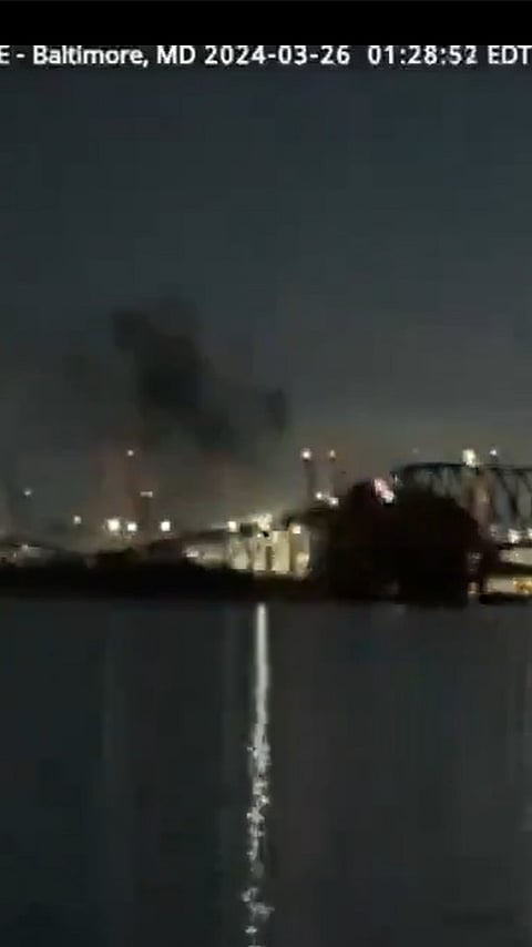 Scene during collision