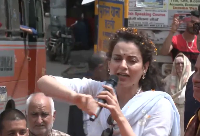 Actor Kangana Ranaut, BJP's Lok Sabha candidate from Himachal Pradesh's Mandi - Screen grab from video posted on X/ANI