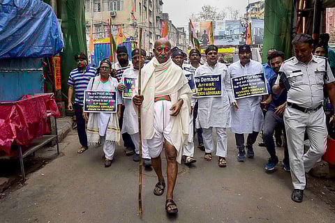 Sikh community protest in Kolkata