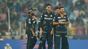 BCCI : Gujarat Titans in action during their Indian Premier League 2024 match against Mumbai Indians in Ahmedabad.