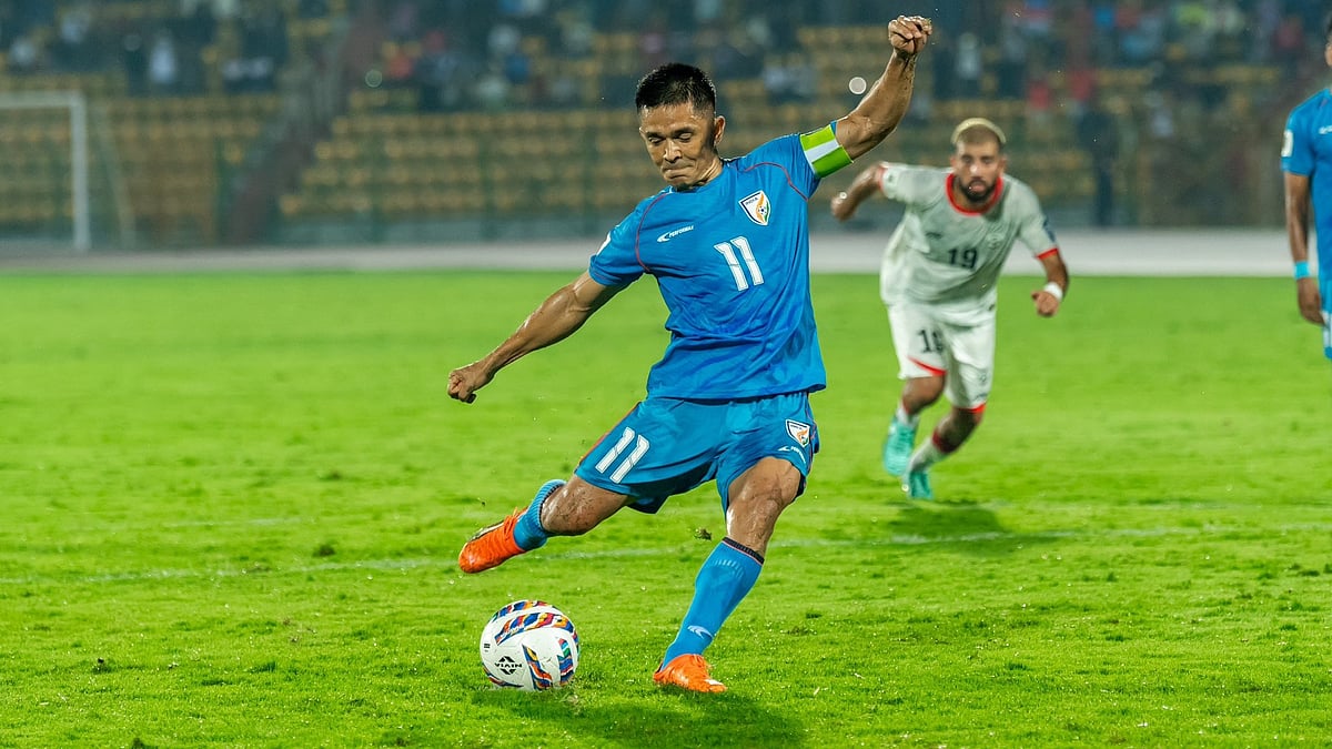 Sunil Chhetri in action - X/@IndianFootball