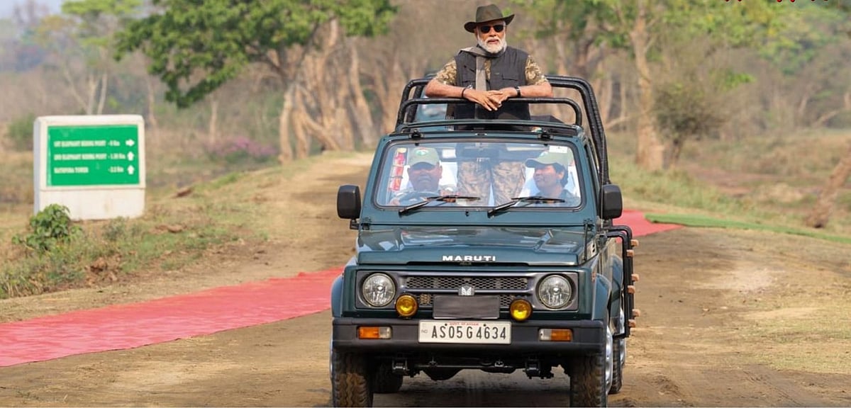 PTI : PM Modi in Kaziranga National Park 