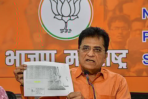 Kirit Somaiya addresses press