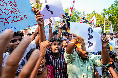 Protest after centre notified CAA rules